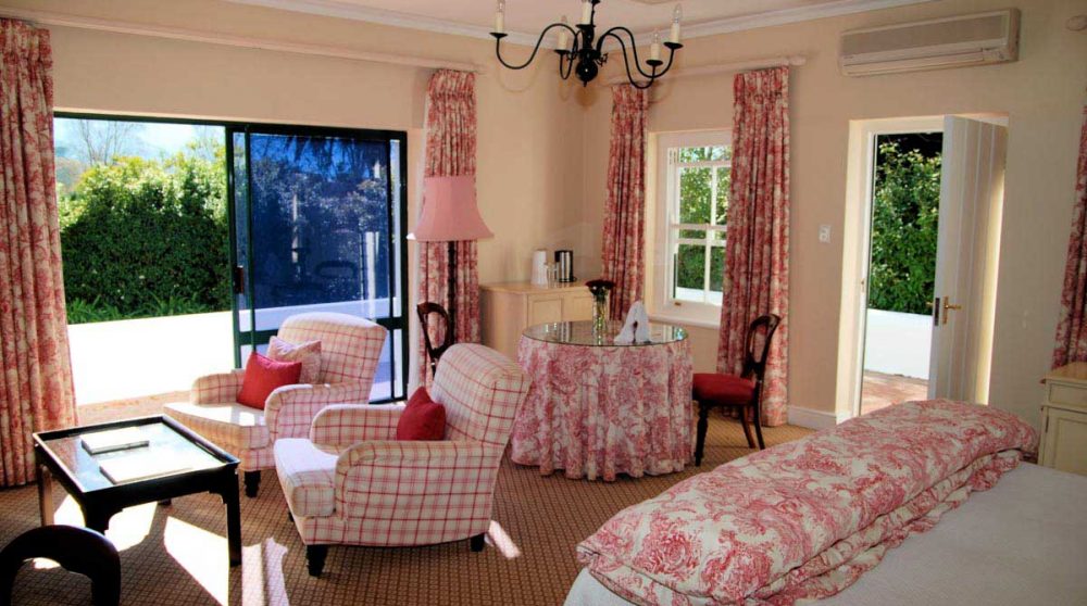 Chambre donnant sur le jardin en Afrique du Sud