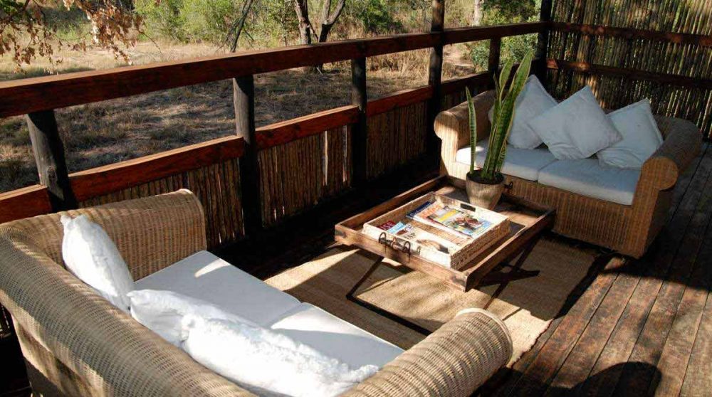 Canpés sur un balcon à Sabi Sand