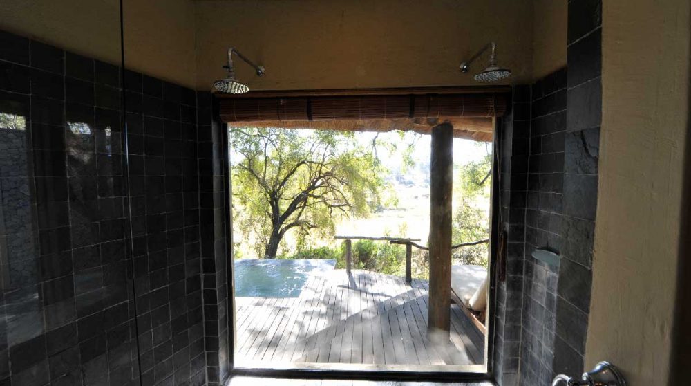 Vue depuis une douche du Exeter River Lodge