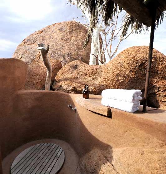 Douche extérieure en Namibie