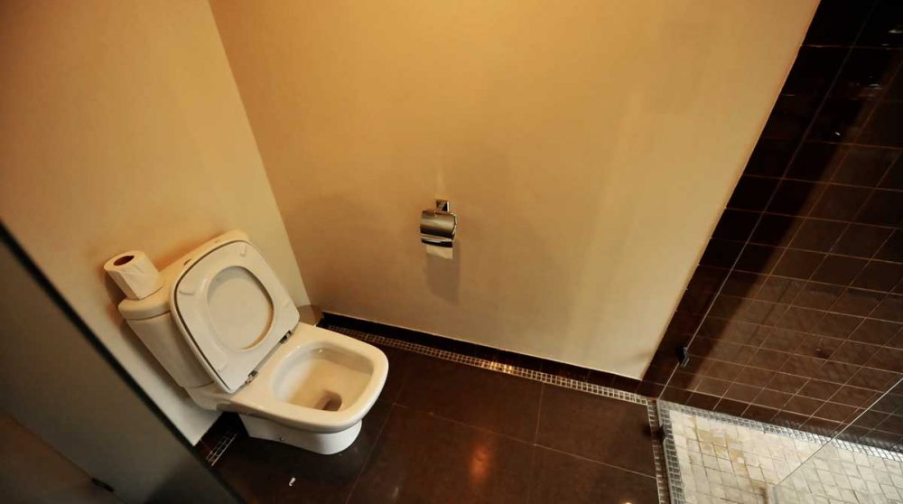 Les toilettes dans une salle de bains du lodge en Tanzanie