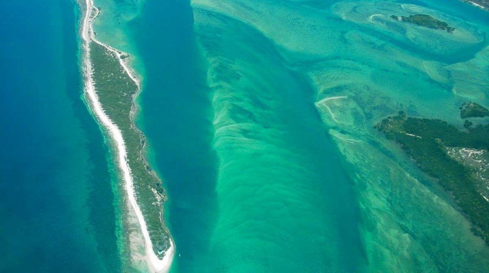 Une vue aérienne du lagoon