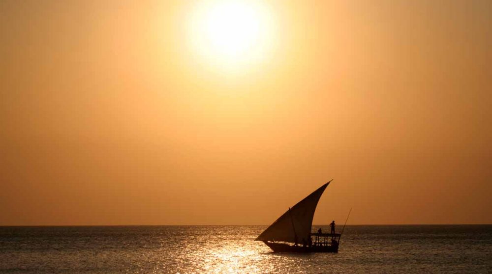 Le coucher de soleil sur Zanzibar